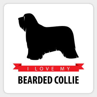 I Love My Bearded Collie Sticker